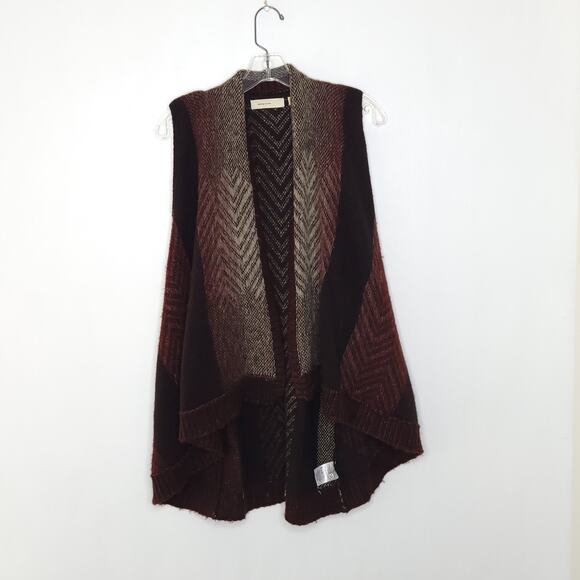 Anthropologie Sleeping on Snow Mabli Wool Blend Sweater Vest Brown M/L - Picture 10 of 12